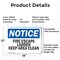 Signmission Fire Escape Ladder Keep Area Clear OSHA Notice Sign, Aluminum, 18in W x 12in L, 2PK OS-2PACK-NS-A-1218-L-12580 - alternate 4